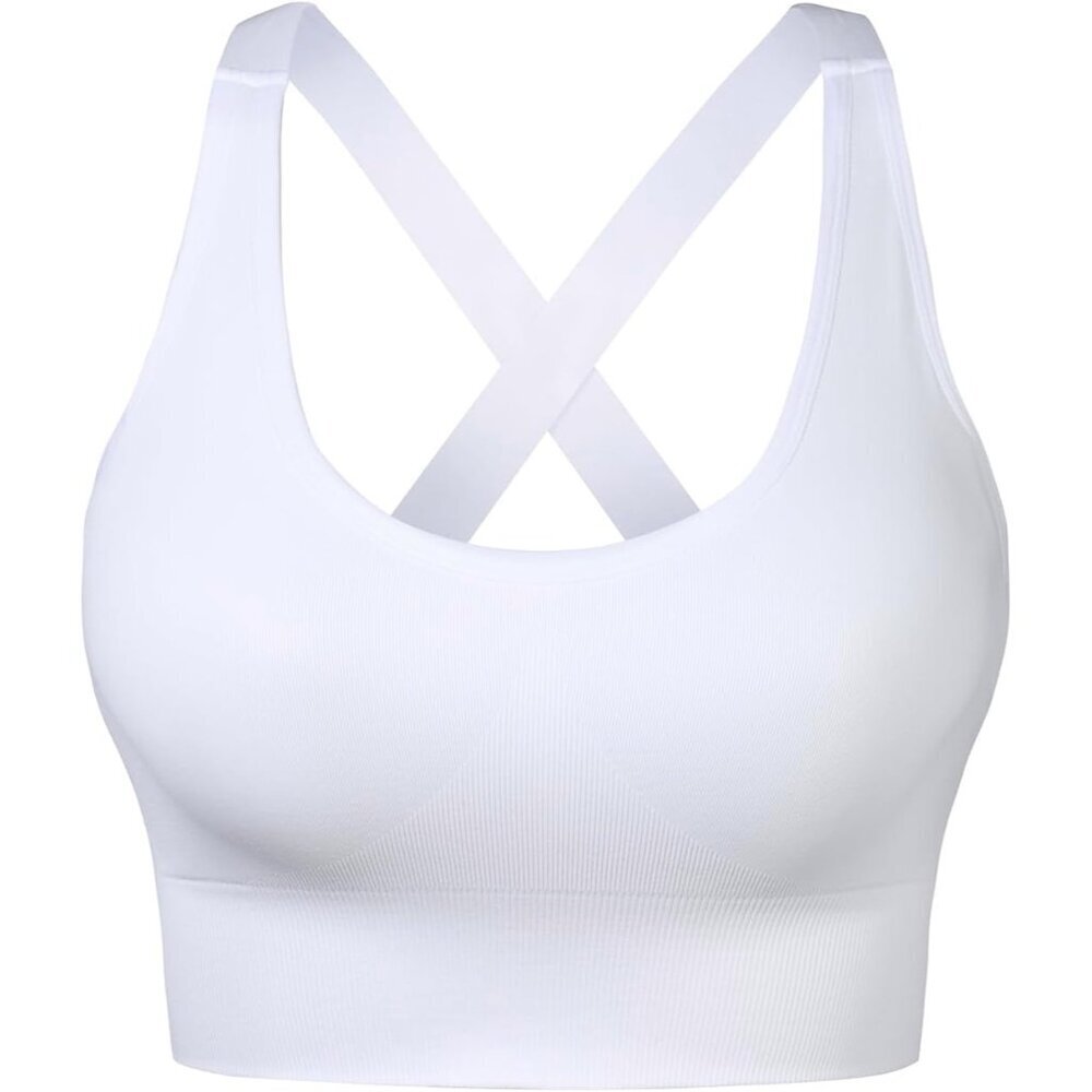 Sports Bra Women Medium Support Criss Cross Back Workout Activewear - Picture 1 of 6